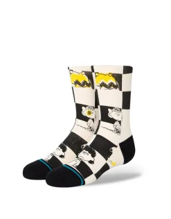 STANCE KIDS PEANUTS X STANCE CHECKED CREW SOCKS